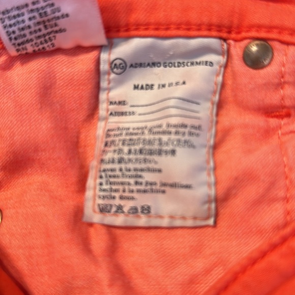 Adriano Goldschmied Mid rise cigarette pant coral/orange size 27R - Picture 9 of 10